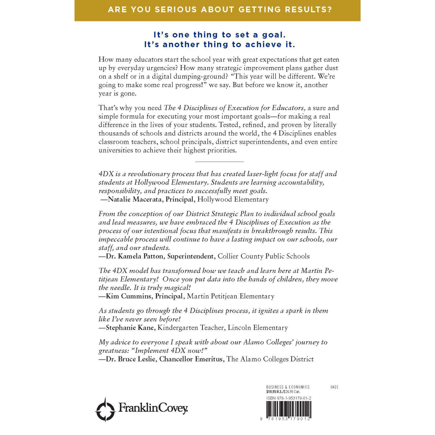 4 Disciplines of Execution for Educators: Book (Paperback)