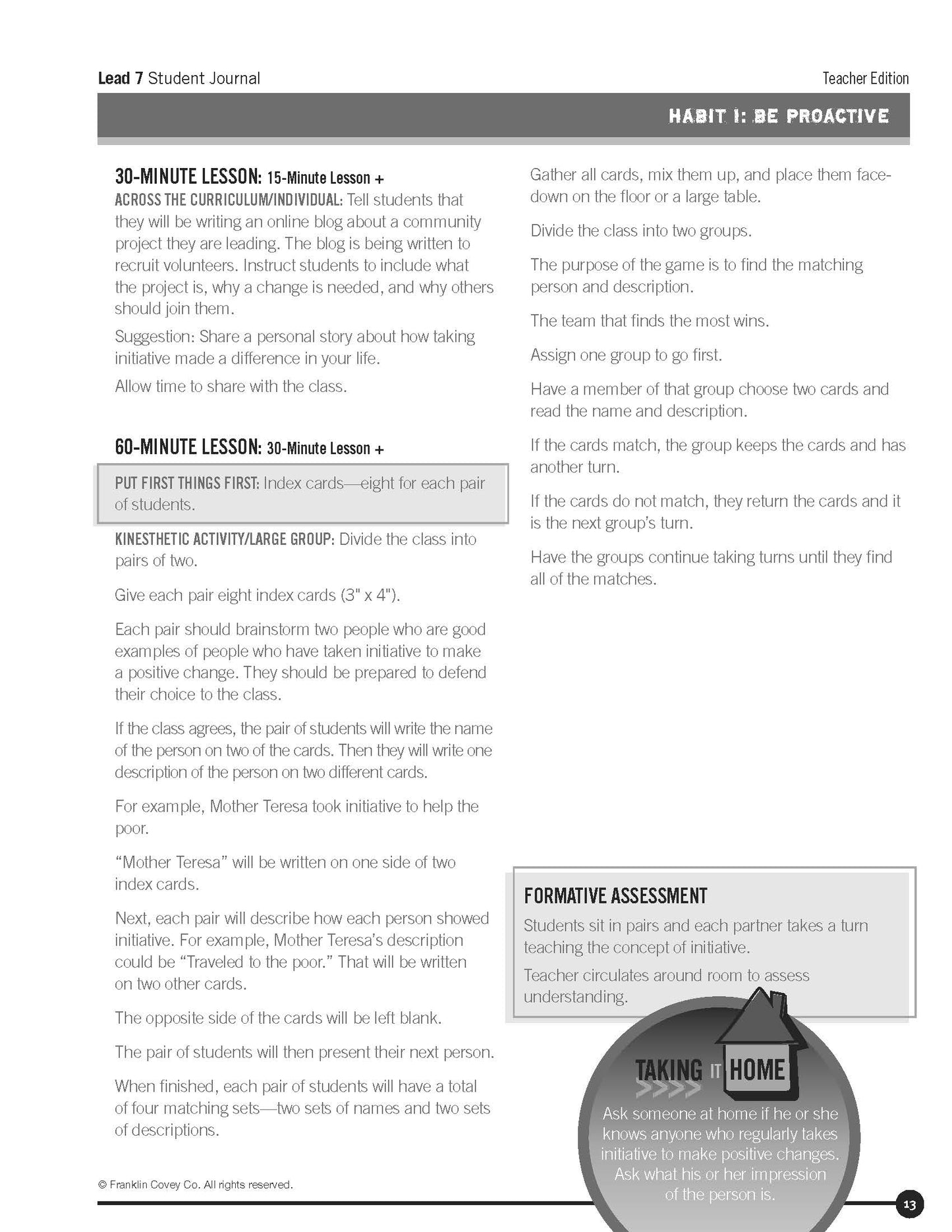 LEAD Journal Level 7: Teacher Edition