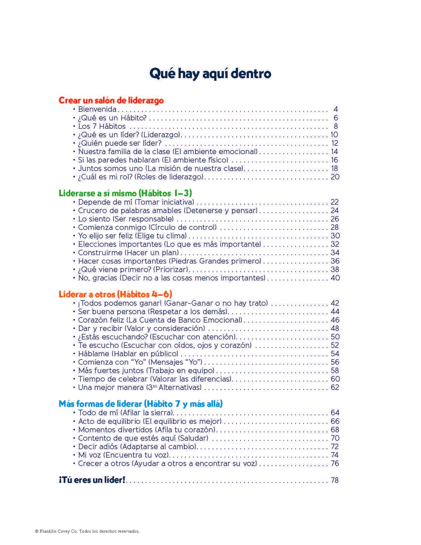 Leadership Guide Level K: Student Edition (Spanish)