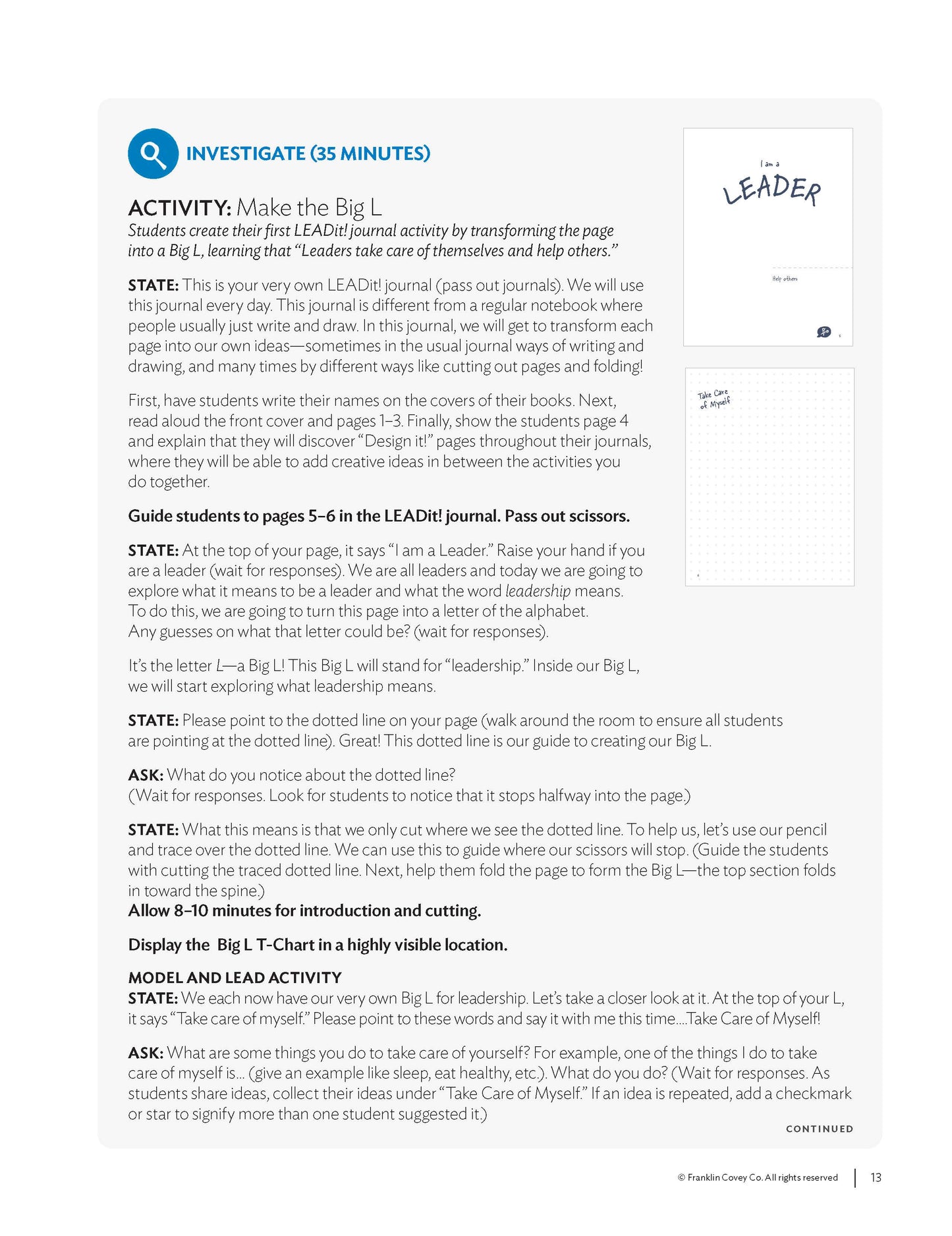 7 Habits Imagination Series Level K: Educator Guide