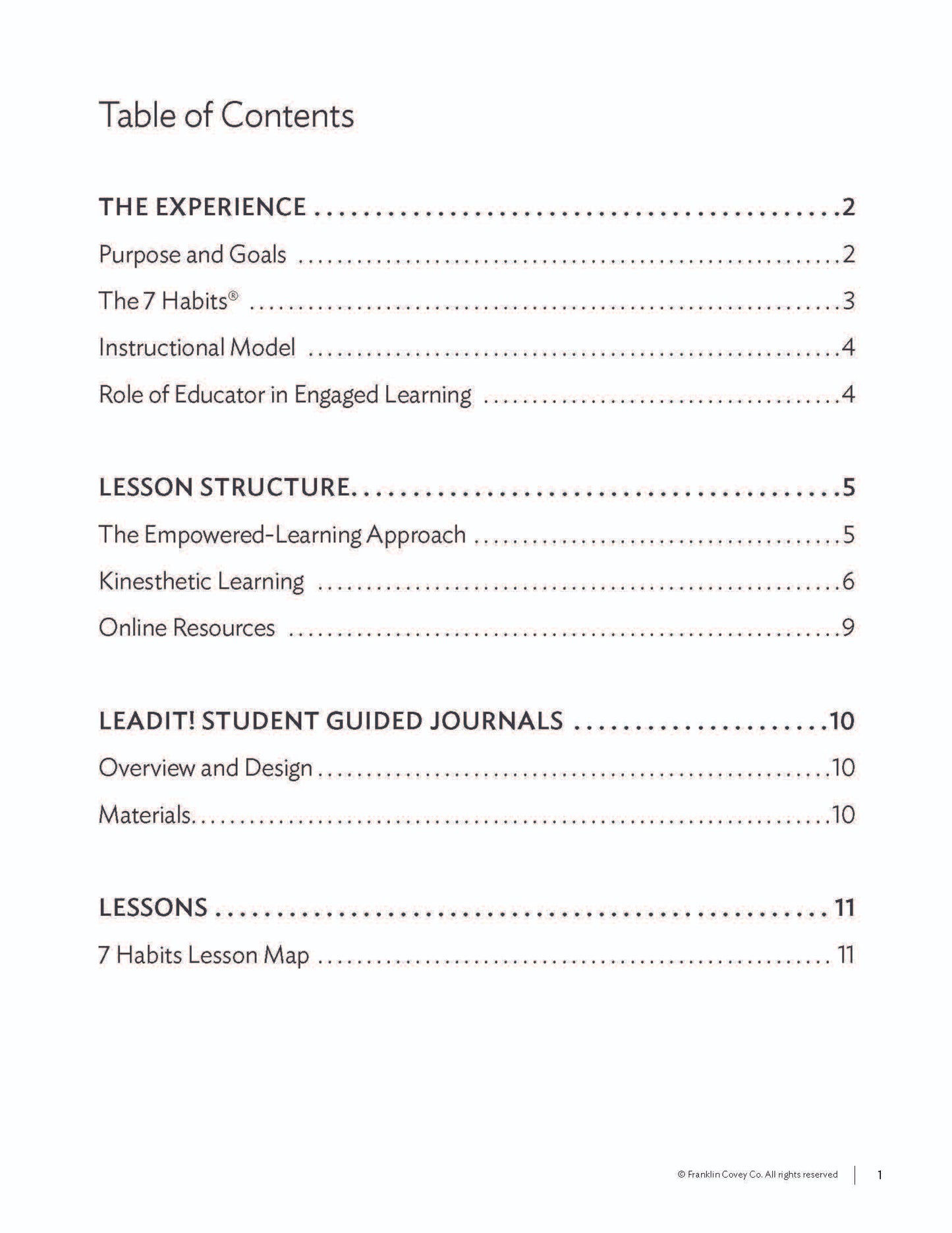 7 Habits Imagination Series Level K: Educator Guide