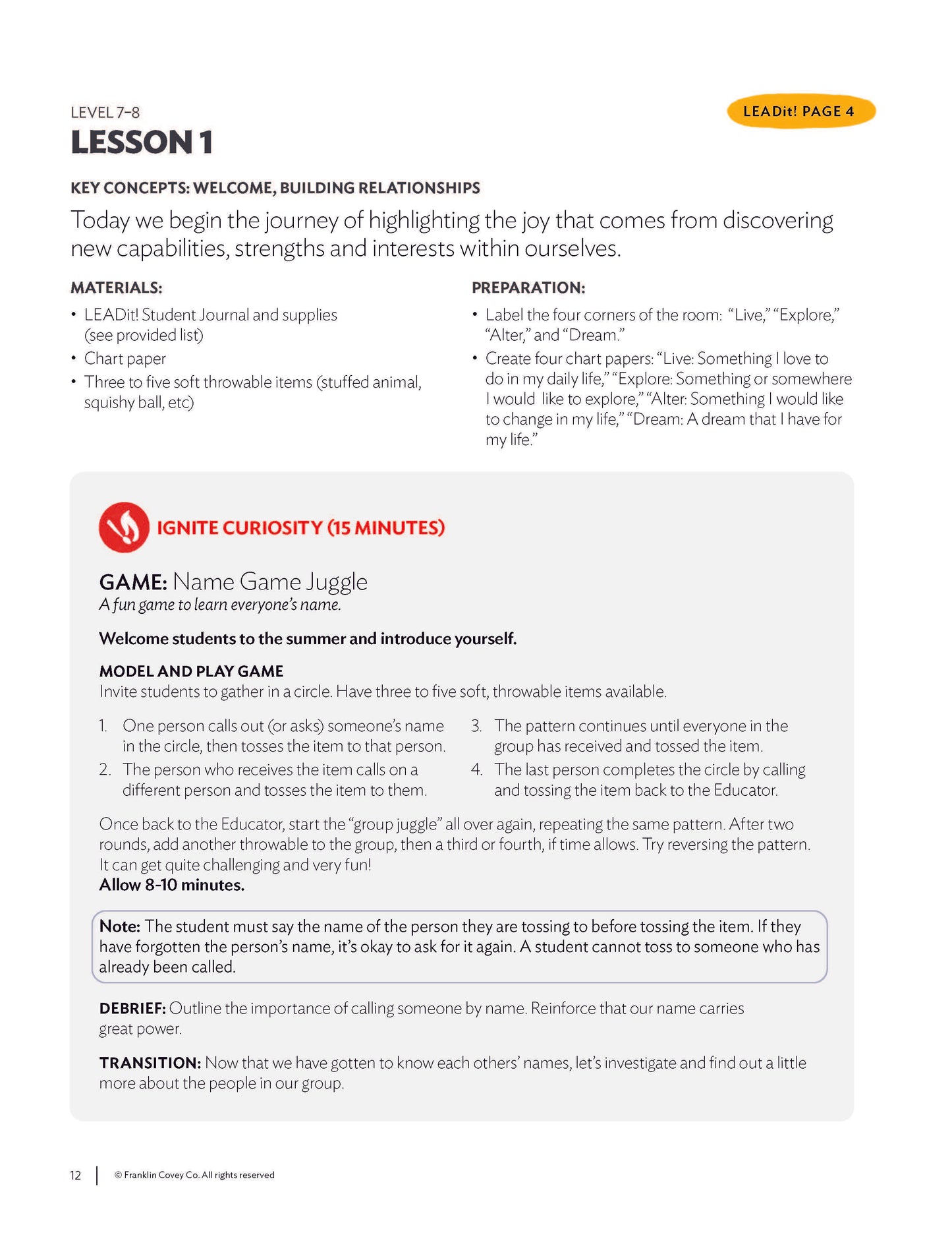 7 Habits Imagination Series Levels 7-8: Educator Guide