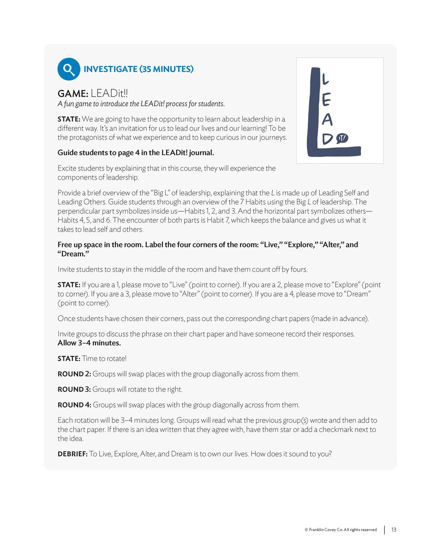 7 Habits Imagination Series Levels 7-8: Educator Guide