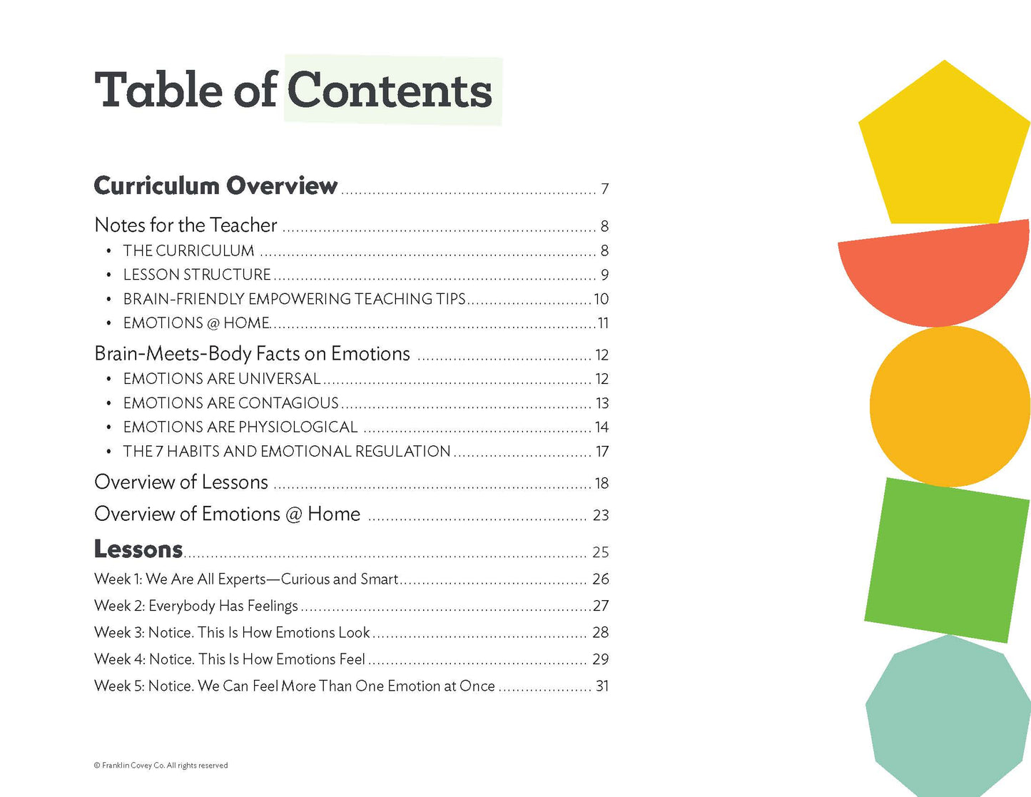 Early Learning Emotions & Self-Regulation: Teacher Guide