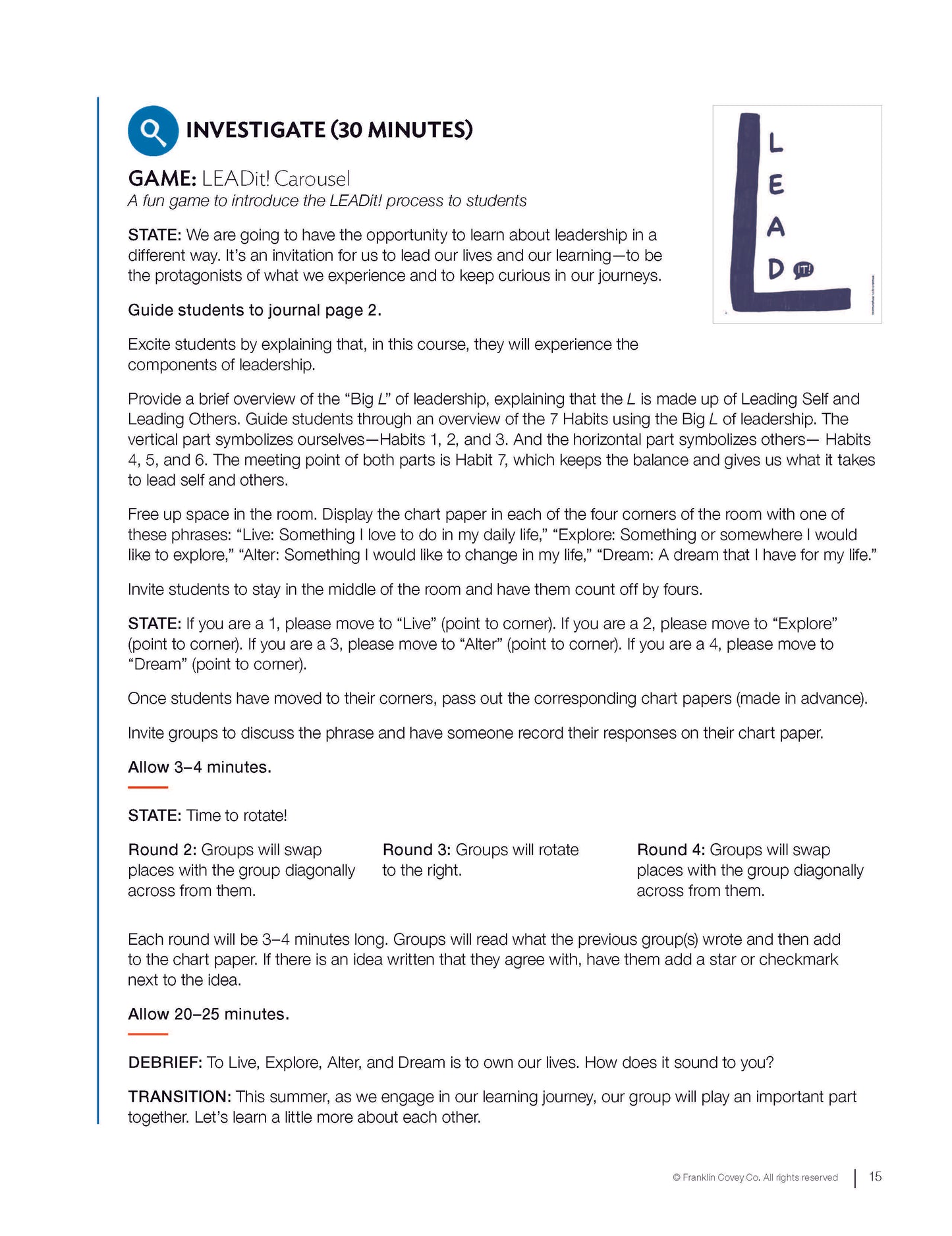 7 Habits Imagination Series Level 7: Educator Guide (NEW)