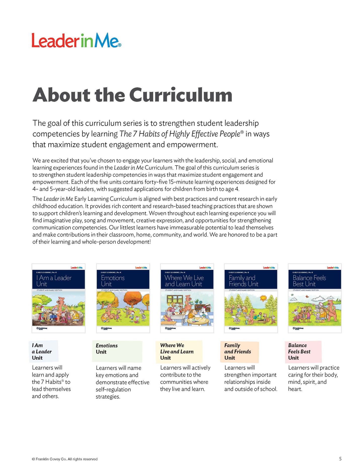 Early Learning I Am a Leader: Teacher Edition