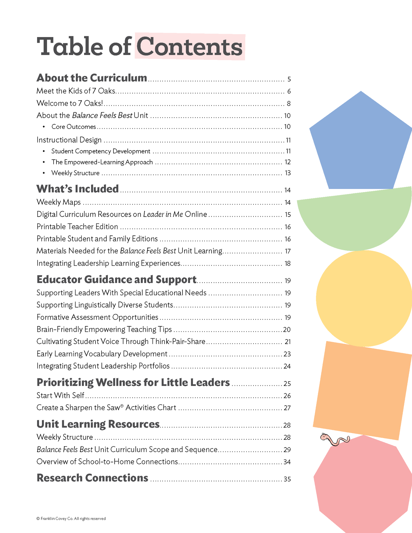 Early Learning Balance Feels Best: Teacher Edition