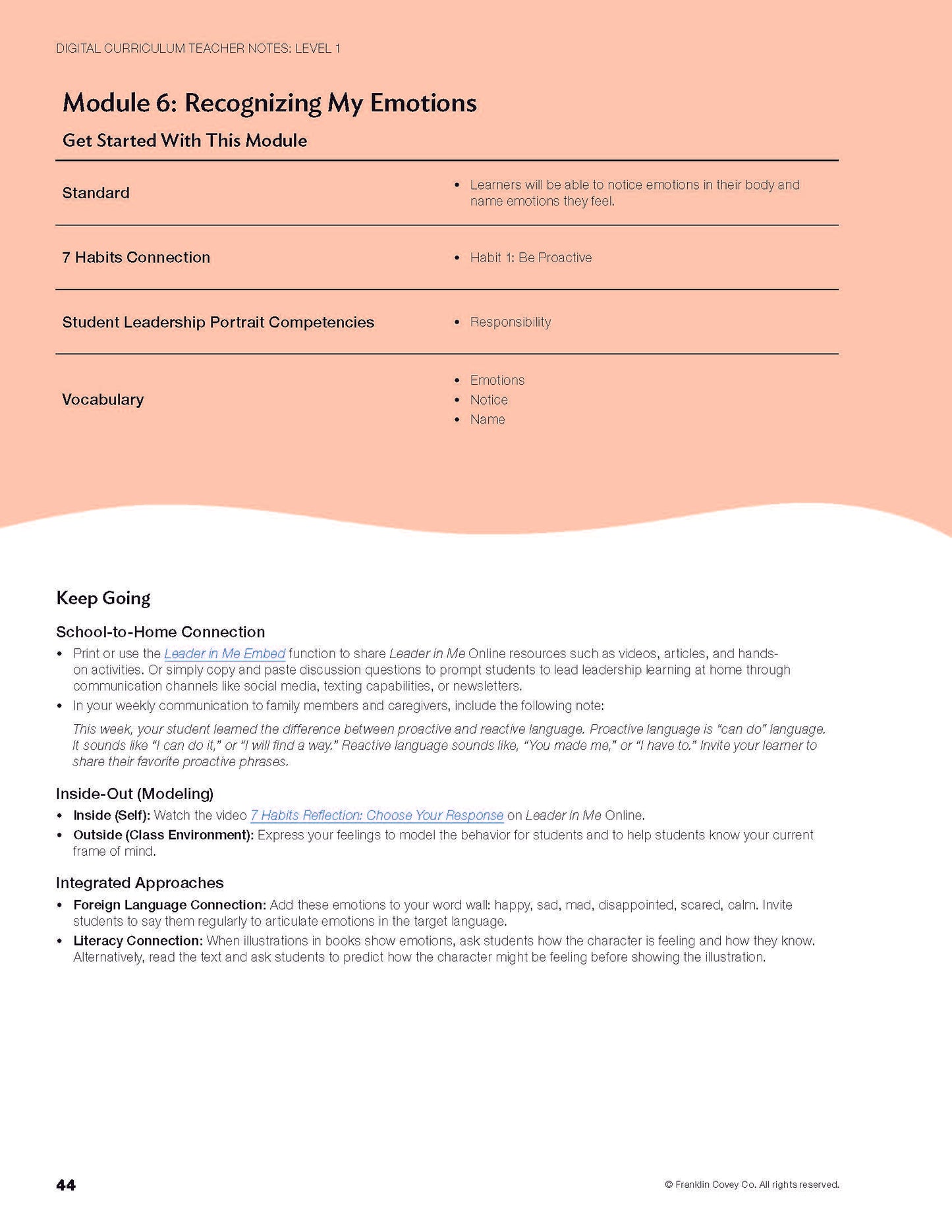 Early Learning Emotions: Student/Family Edition (NEW)