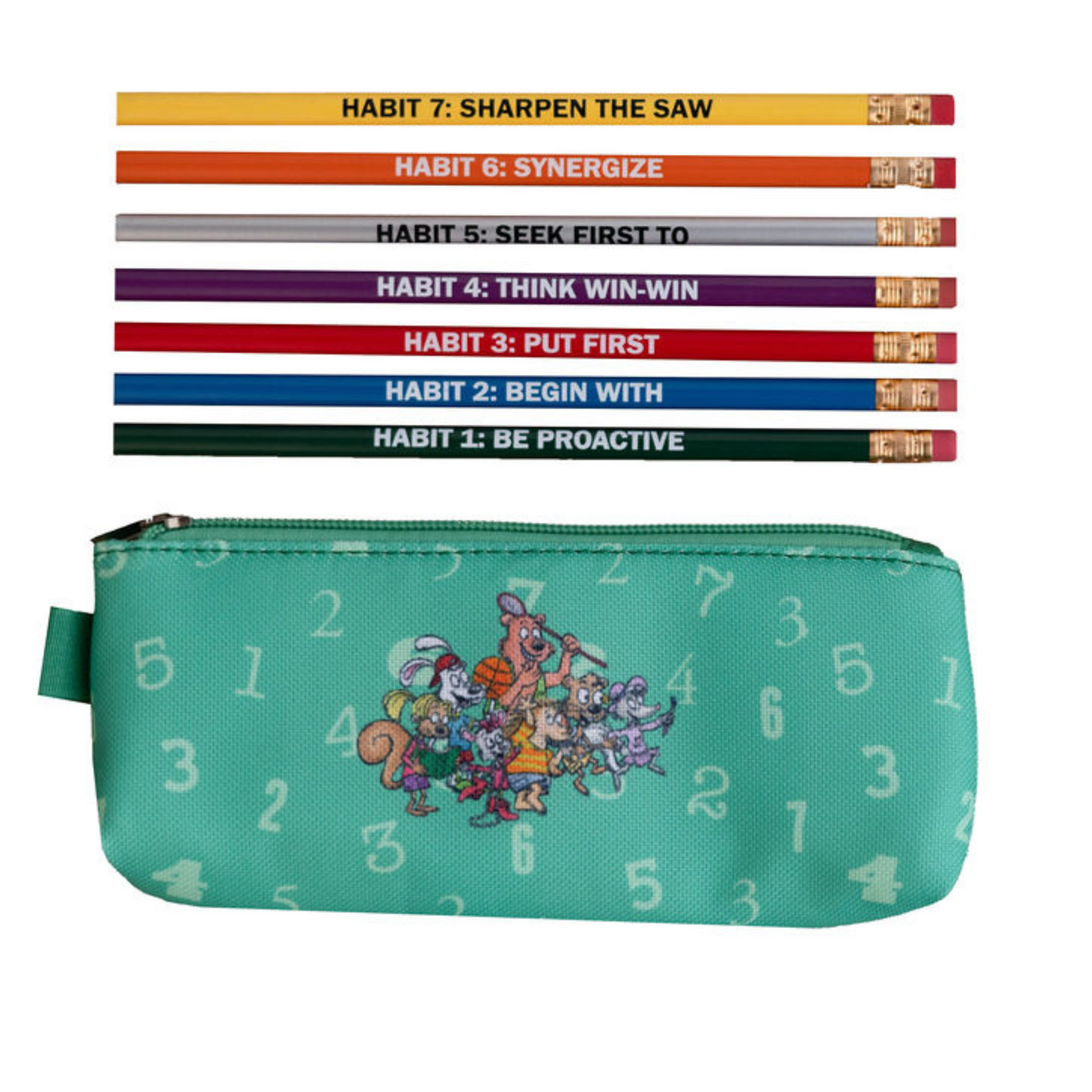 7 Habits of Happy Kids: 7 Pencils and Pencil Case Bundle