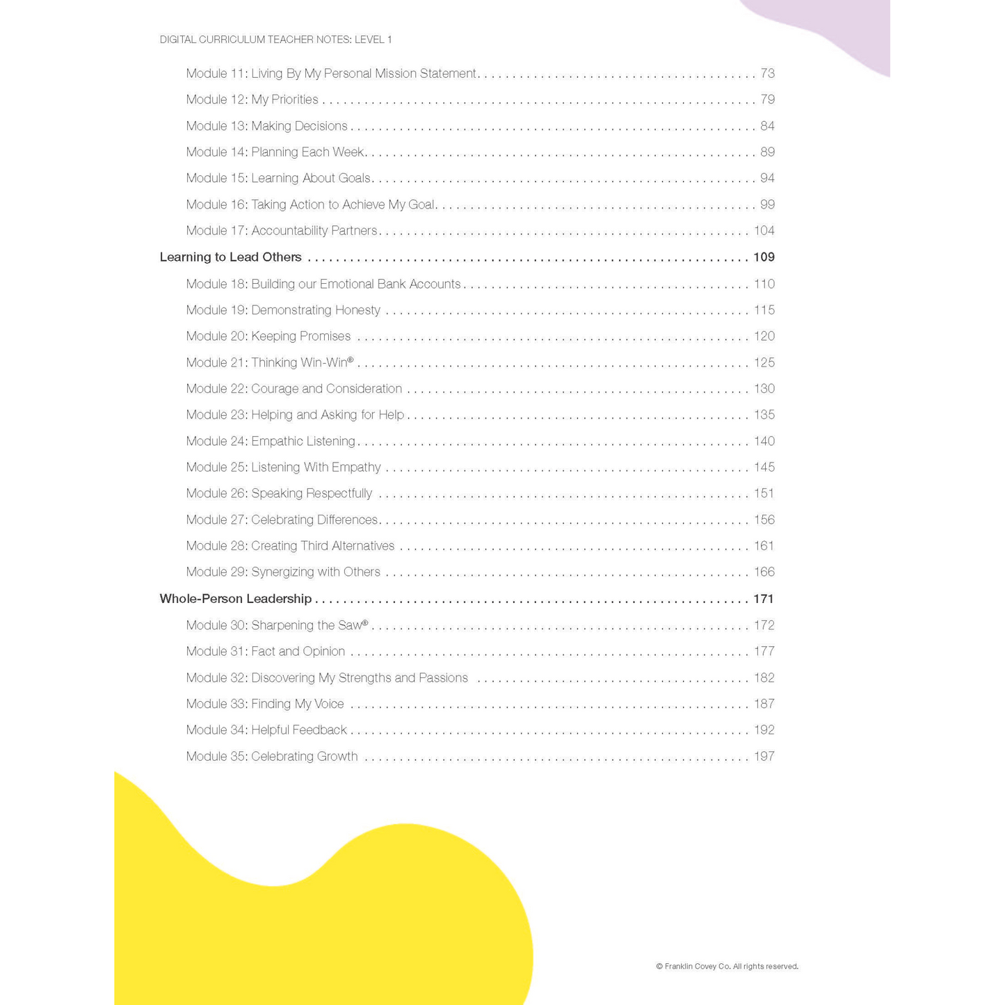 Digital Curriculum Level 1: Teacher Notes Print Edition