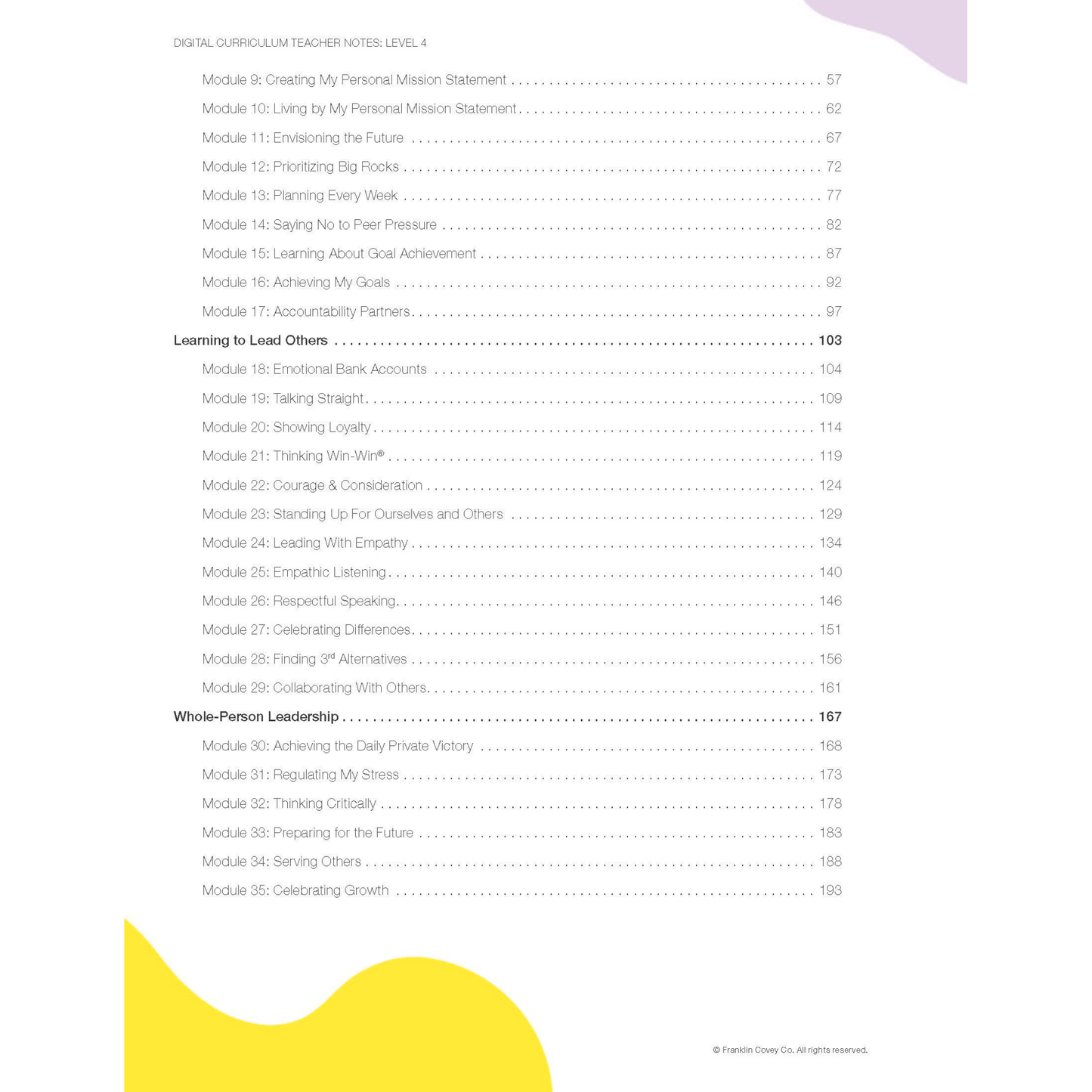 Digital Curriculum Level 4: Teacher Notes Print Edition