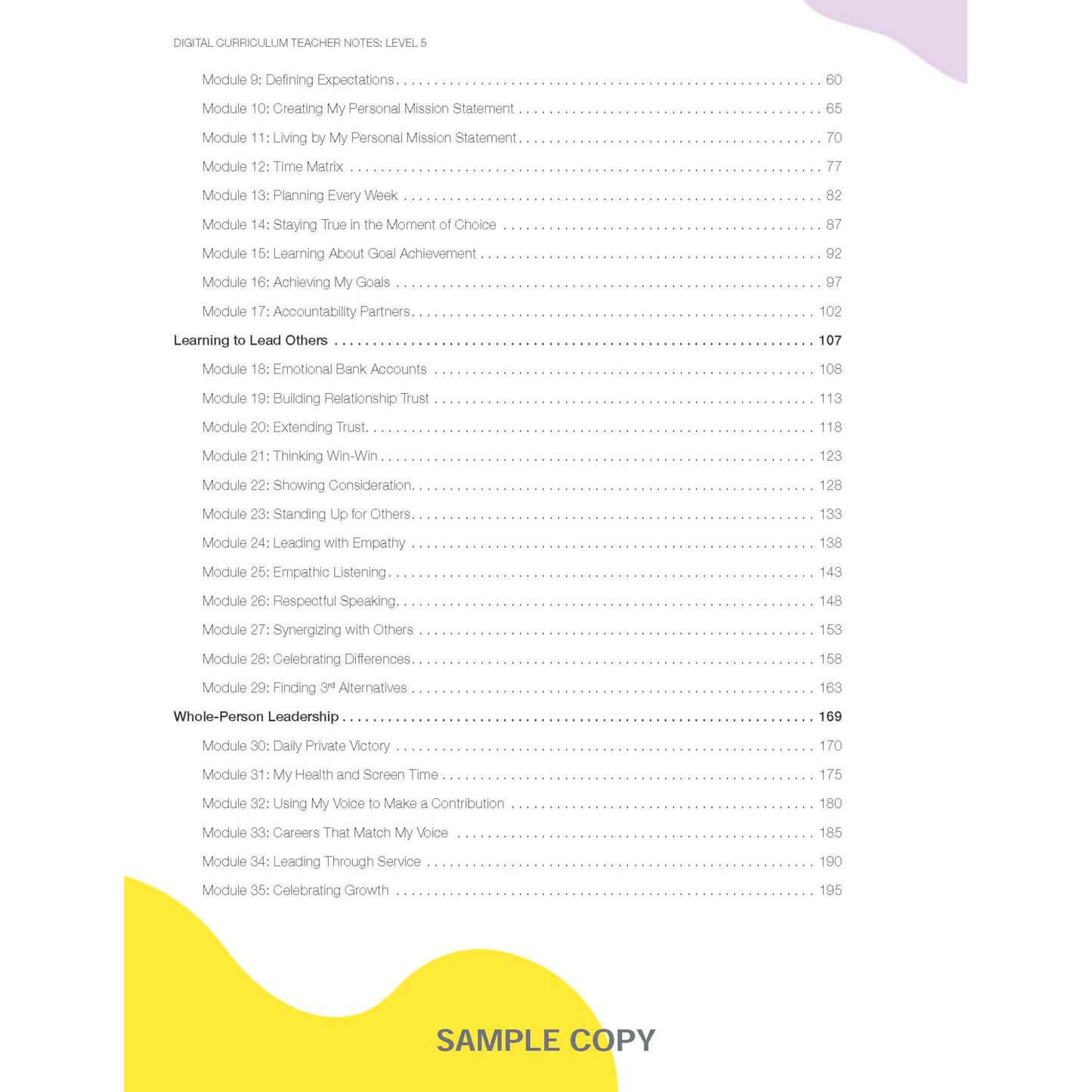 Digital Curriculum Level 5: Teacher Notes Print Edition