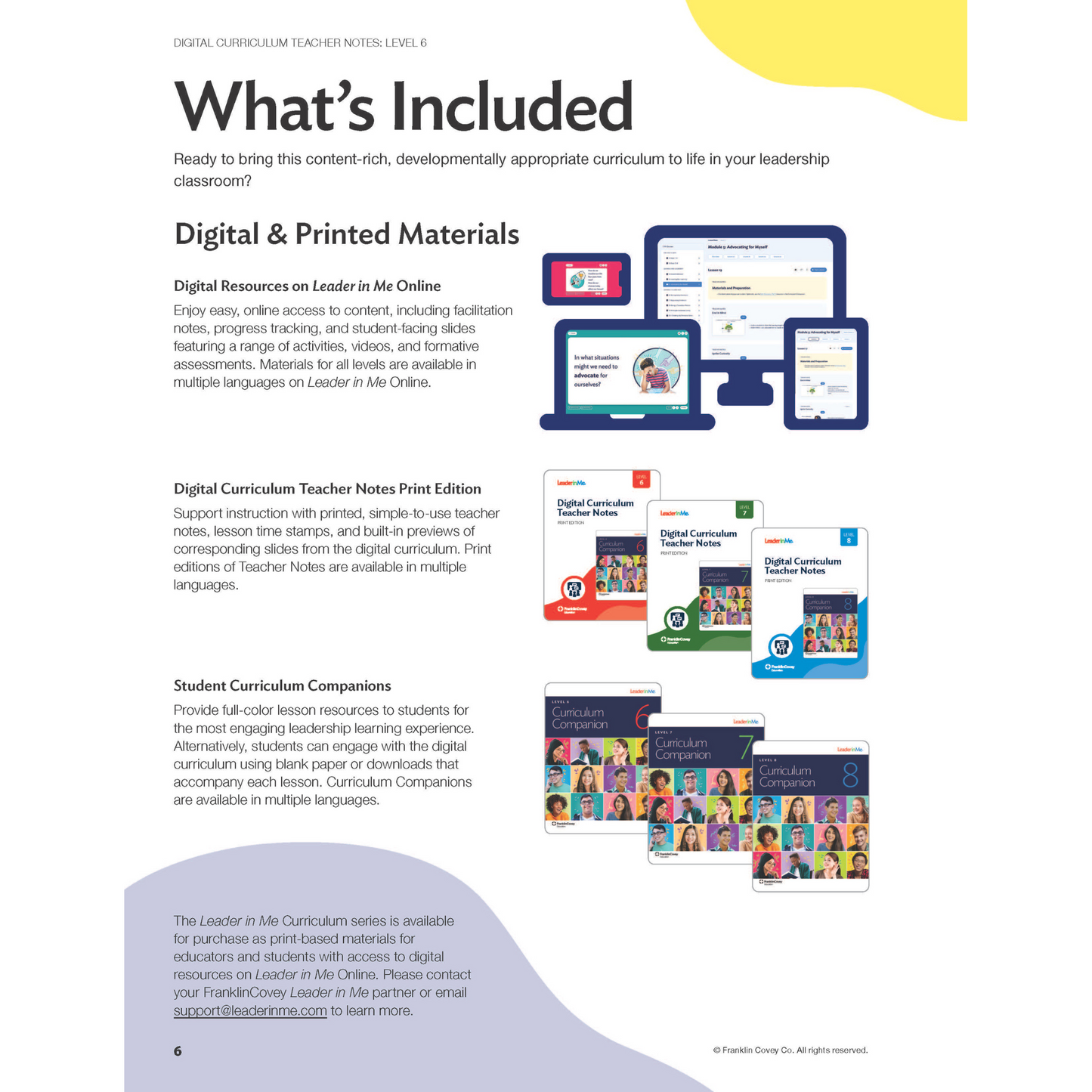 Digital Curriculum Level 6: Teacher Notes Print Edition