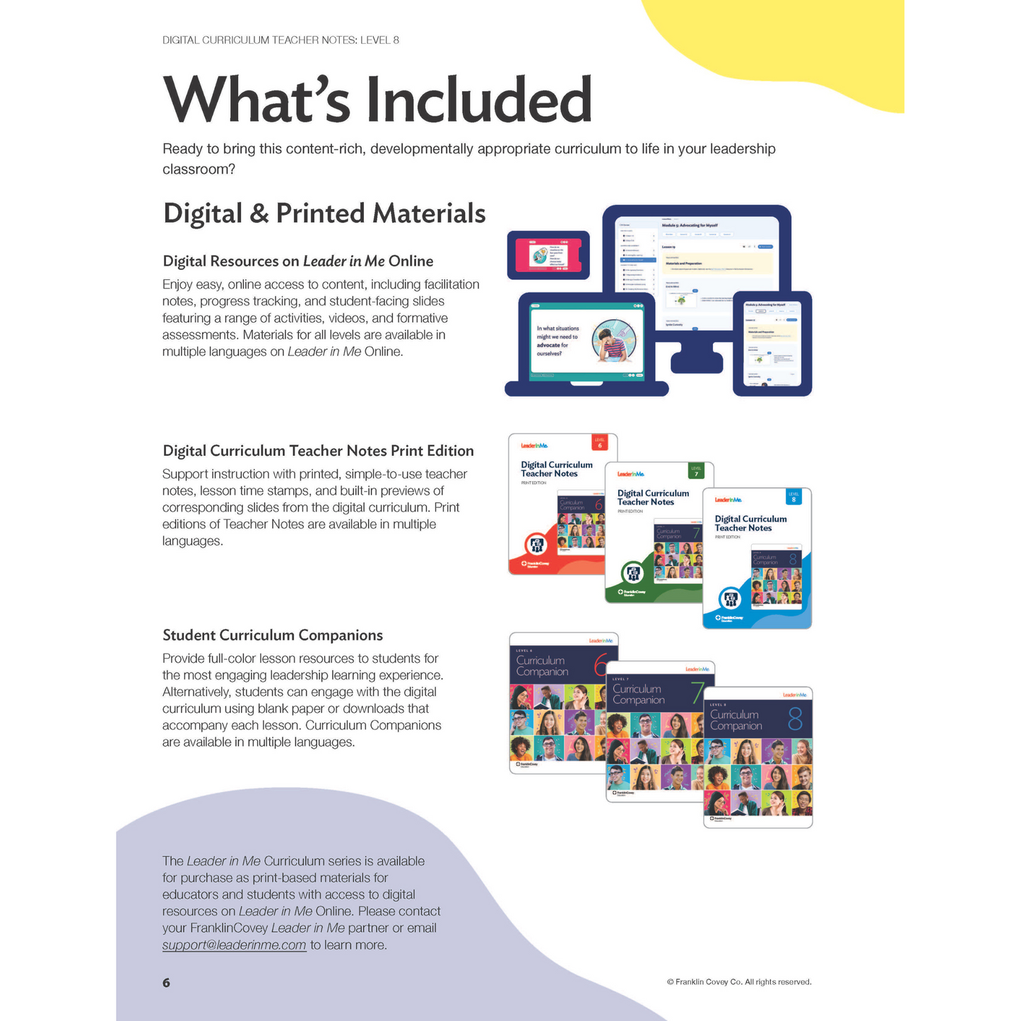 Digital Curriculum Level 8: Teacher Notes Print Edition