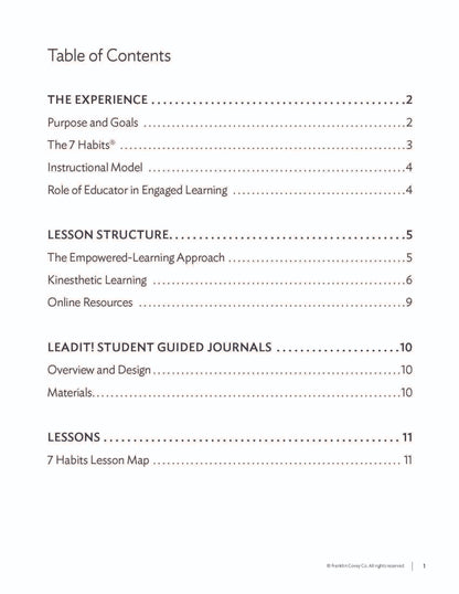 7 Habits Imagination Series Level K: Educator Guide