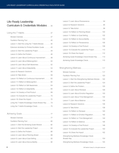 Life-Ready Leadership Curriculum & Credentials Facilitator Guide
