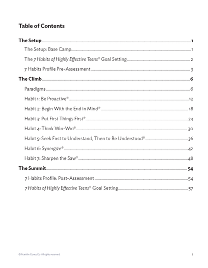 The Book and Beyond: A 7 Habits Challenge for Teens