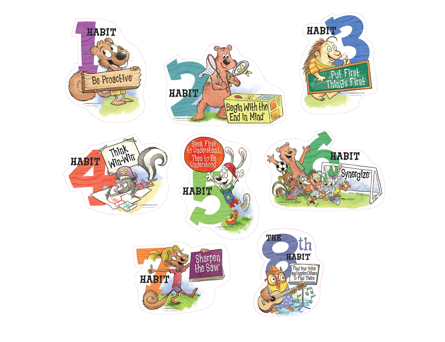 7 Habits of Happy Kids: 8 Poster Set