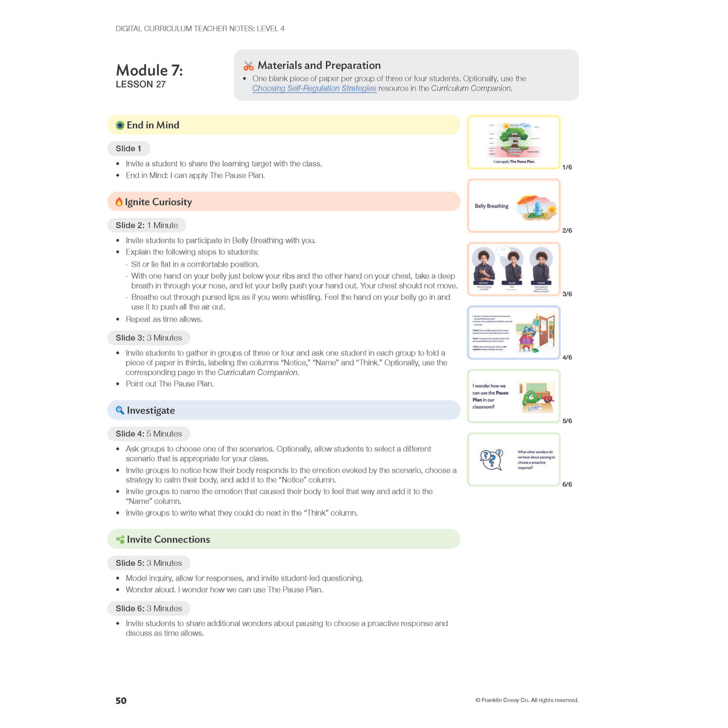 Digital Curriculum Level 4: Teacher Notes Print Edition