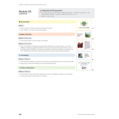Digital Curriculum Level 5: Teacher Notes Print Edition