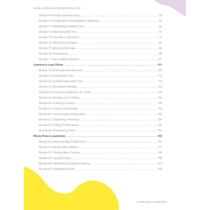 Digital Curriculum Level 7: Teacher Notes Print Edition