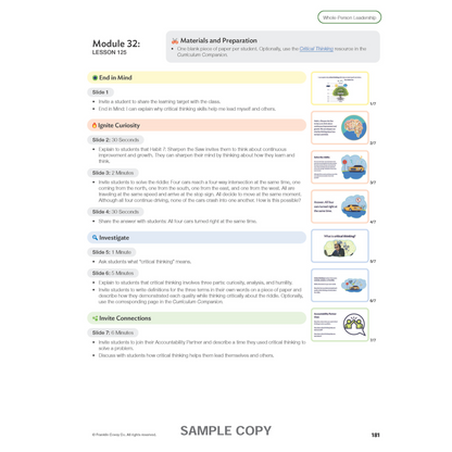 Curriculum Companion Level 7: Teacher Notes