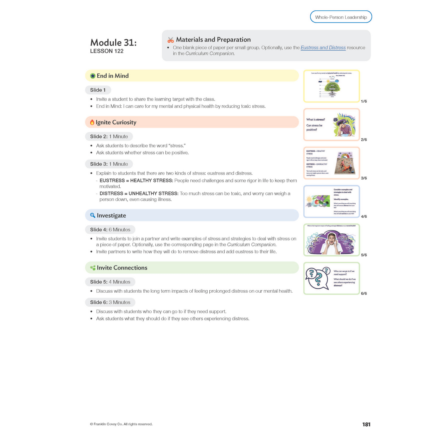 Curriculum Companion Level 8: Teacher Notes