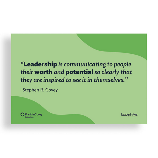 Stephen R. Covey "Leadership is..." Quote: Poster