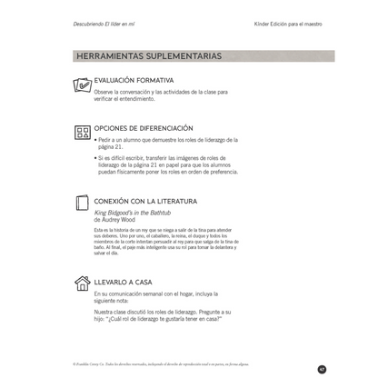 Leadership Guide Level K: Teacher Edition (Spanish)