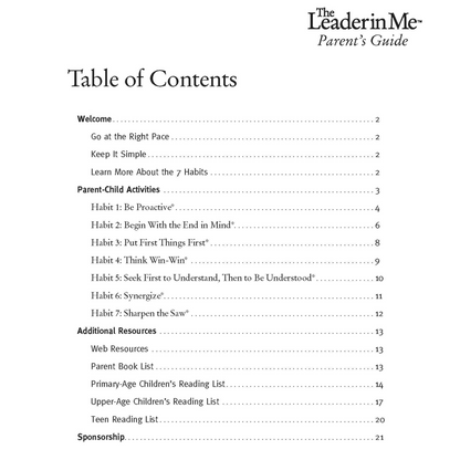 Leader in Me: Parent Guide